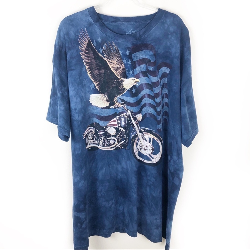 The Mountain- Motorcycle Eagle American Flag Tee